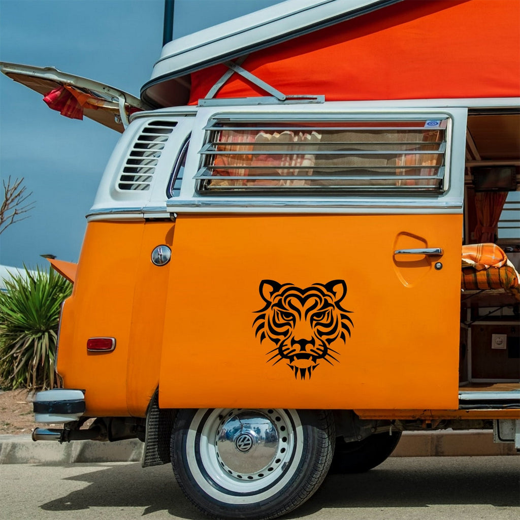 Tiger Head sticker on a campervan