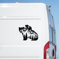 Mountains Forest Bears caravan sticker on a van