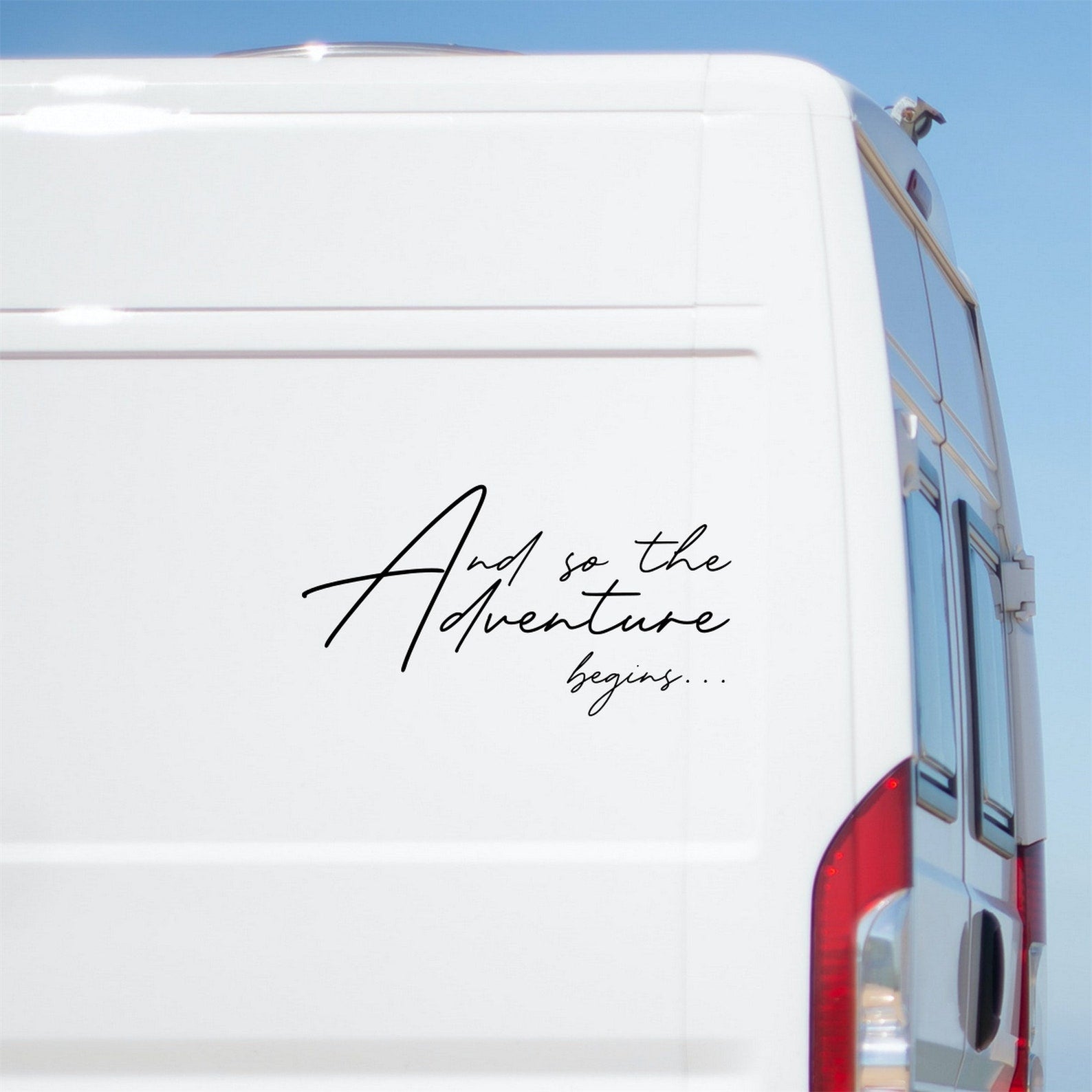 And So The Adventure Begins sticker on a van