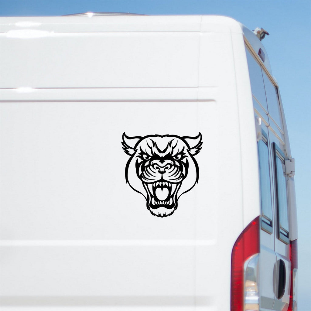 Angry Panther caravan sticker on a van