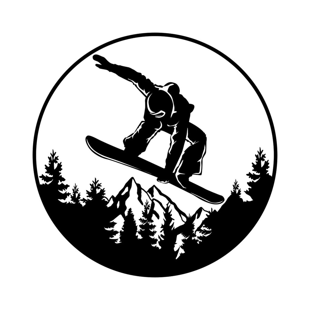 Snowboarding mountain vinyl decal design