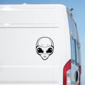 Alien Head caravan sticker on a van