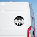 Alien Abduction caravan sticker on a van