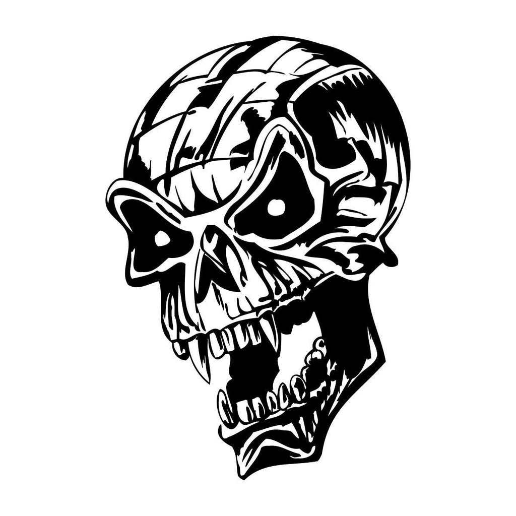 screaming skull vinyl artwork for Large Skull Vehicle Decal – Design 8 on a white background