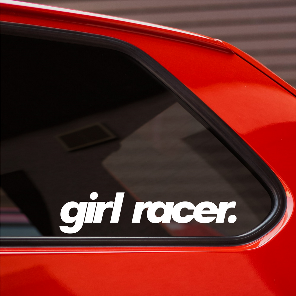 Girl Racer Bold Italic Car Sticker