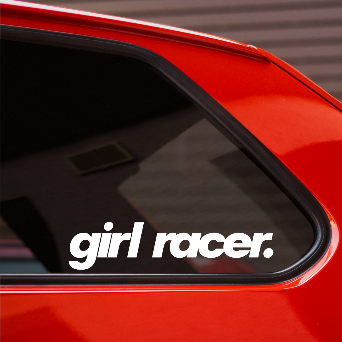 Girl Racer Bold Italic Car Sticker