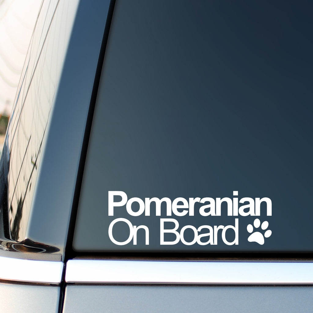 Pomeranian On Board Car Sticker