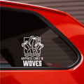 Happiness Comes In Waves Palm Trees Car Sticker