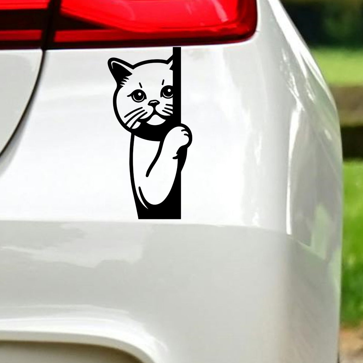 Peeking Cat Car Sticker – Side View Design 2