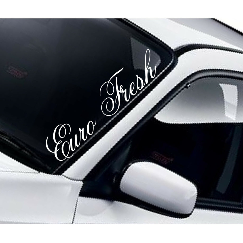 Euro Fresh Script Windscreen Sticker — example vehicle placement 1.