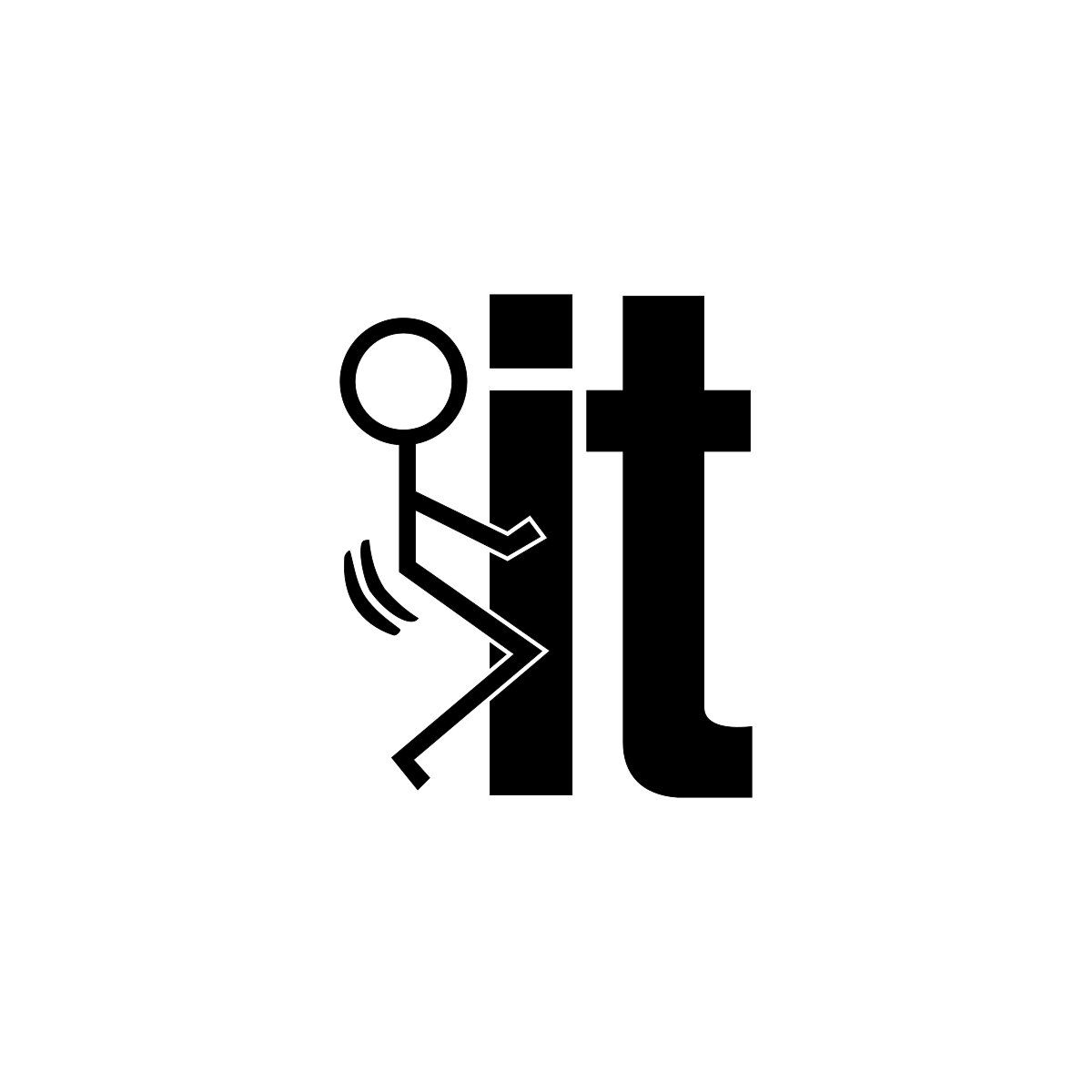 F*ck It Stick Figure Car Sticker — design shown in black on white.