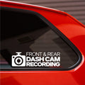 Front & Rear Dash Cam Recording vinyl sticker main product image
