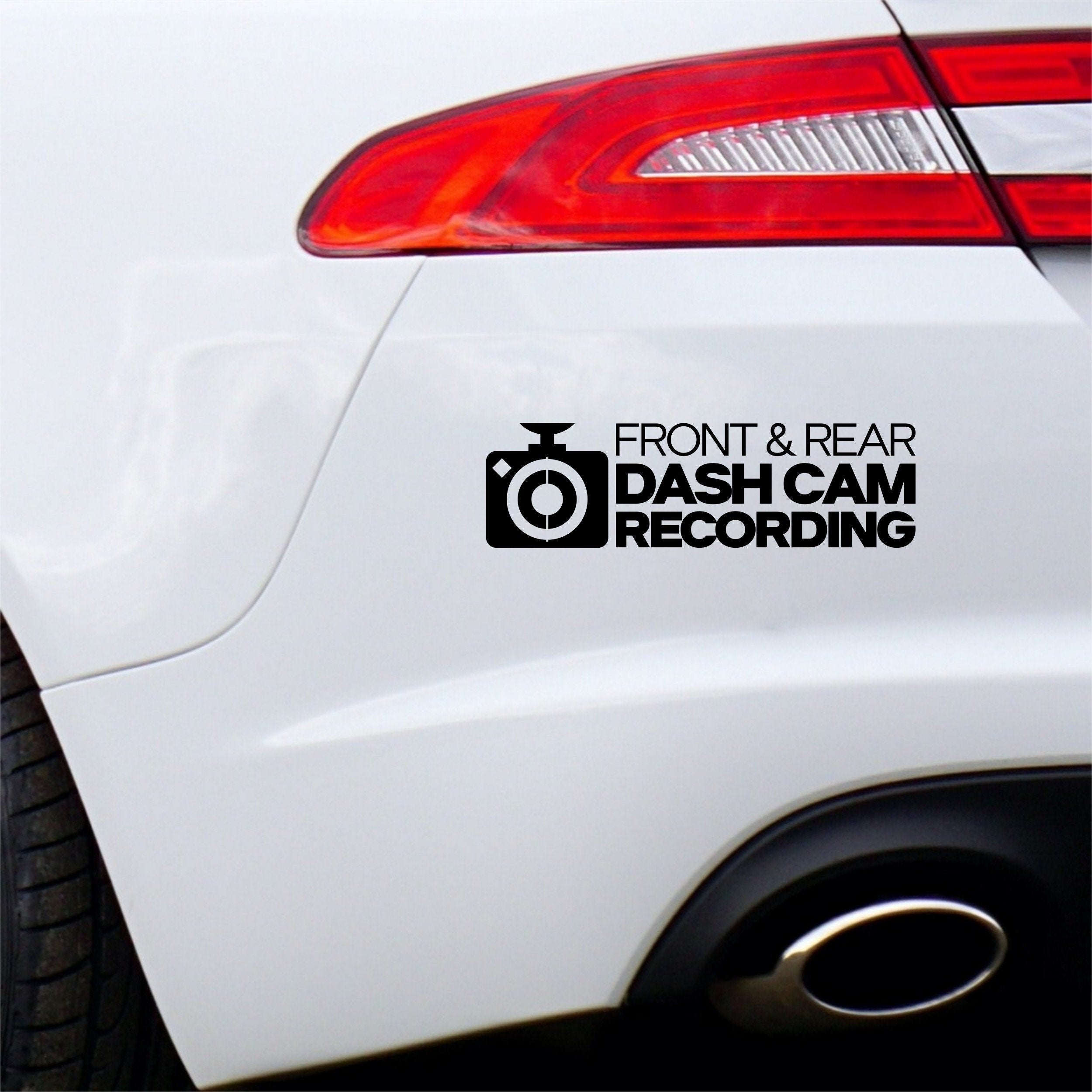 Front & Rear Dash Cam Recording vinyl sticker additional product image