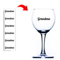 Six Grandma vinyl stickers for decorating wine glasses, baubles and craft projects
