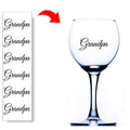 Six Grandpa vinyl stickers for decorating wine glasses, baubles and craft projects