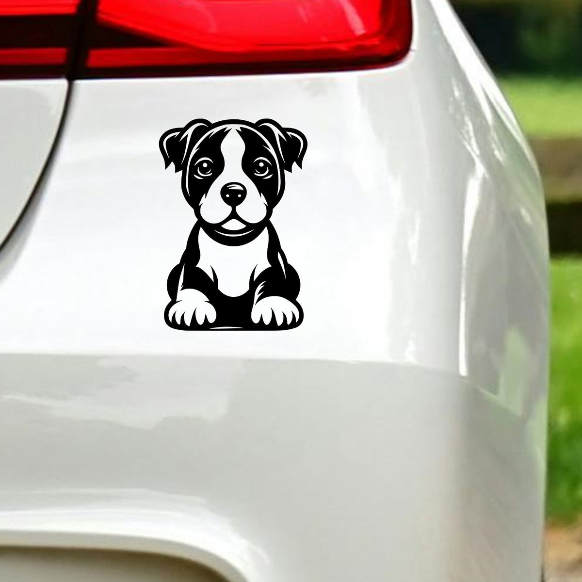 Great Dane Puppy Design 1 vinyl sticker — black decal on white vehicle bodywork.