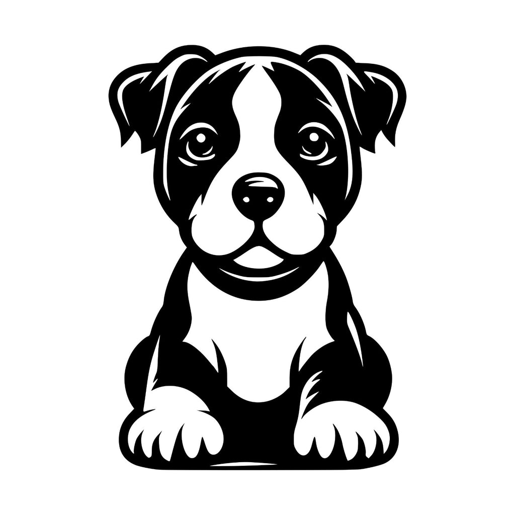 Great Dane Puppy Design 1 vinyl sticker — design shown in black on white.