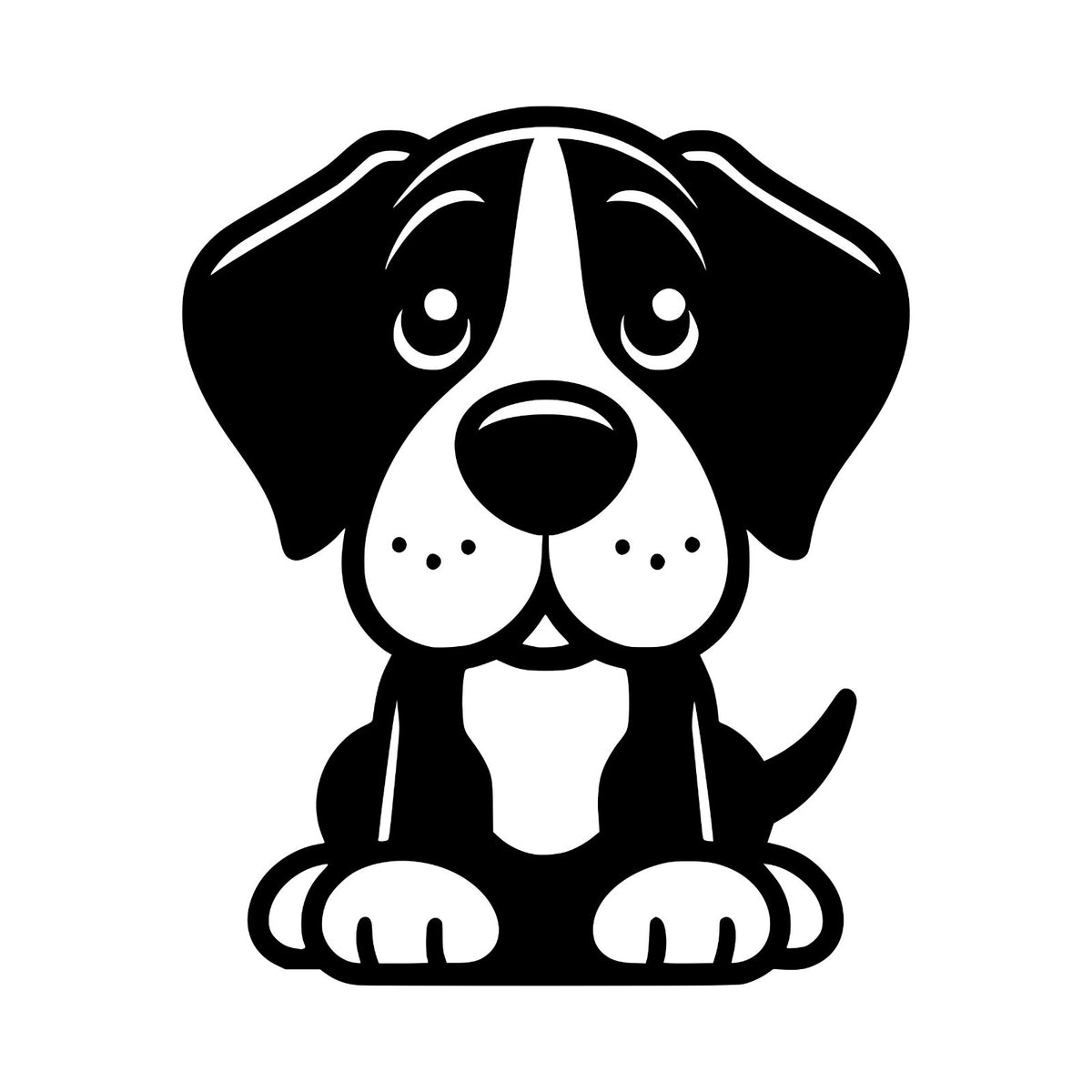 Great Dane Puppy Design 2 vinyl sticker — design shown in black on white.