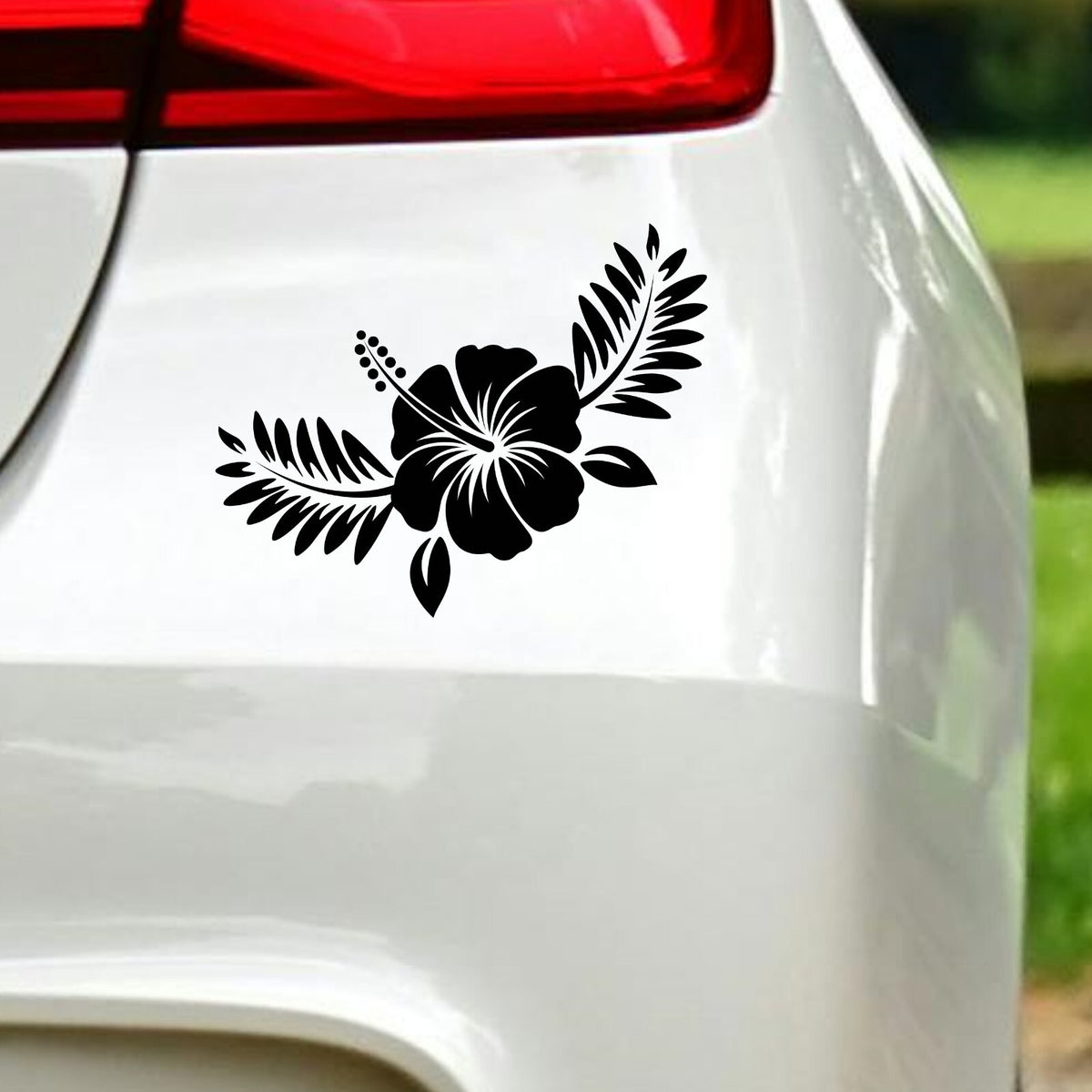 Hibiscus Flowers Car Sticker – Design 2 in the design shown.