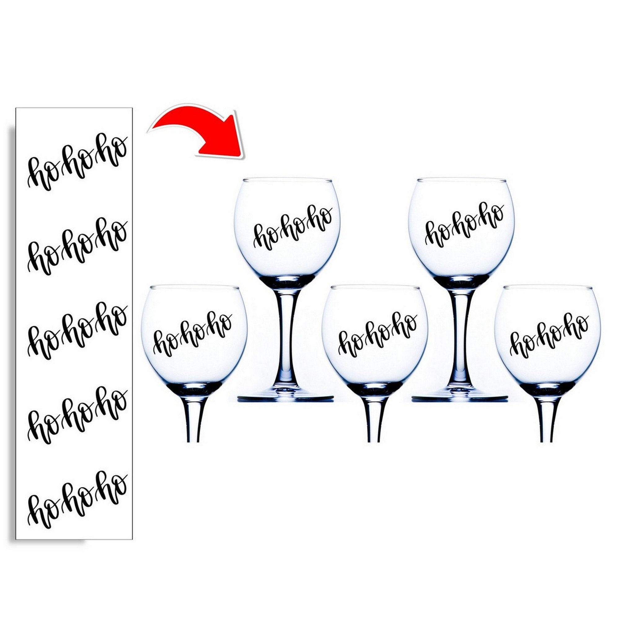Ho Ho Ho craft stickers applied to a smooth decorative surface