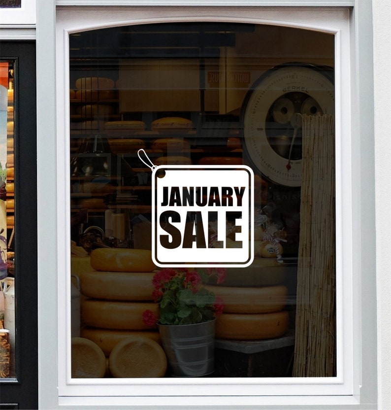 January Sale Tag Shop Window Sticker source gallery image 2