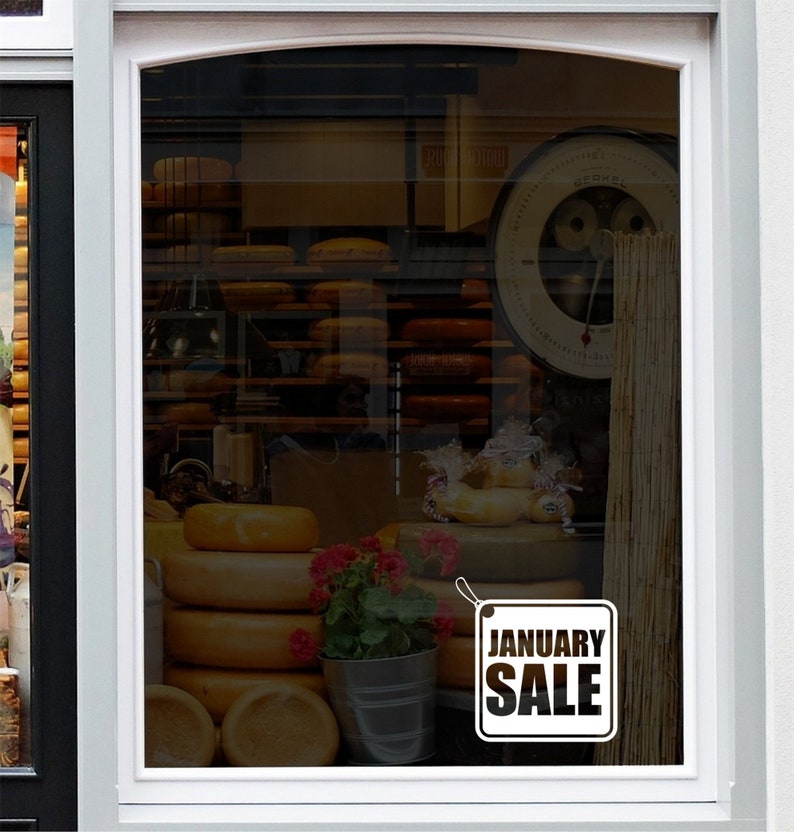 January Sale Tag Shop Window Sticker source gallery image 3