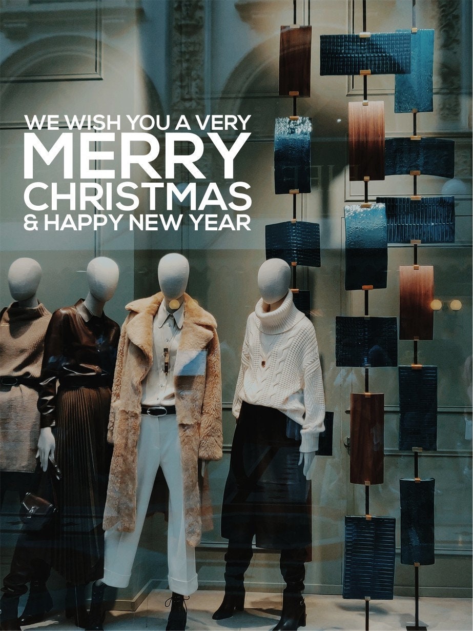 Bold Merry Christmas & Happy New Year Window Sticker product display image 5