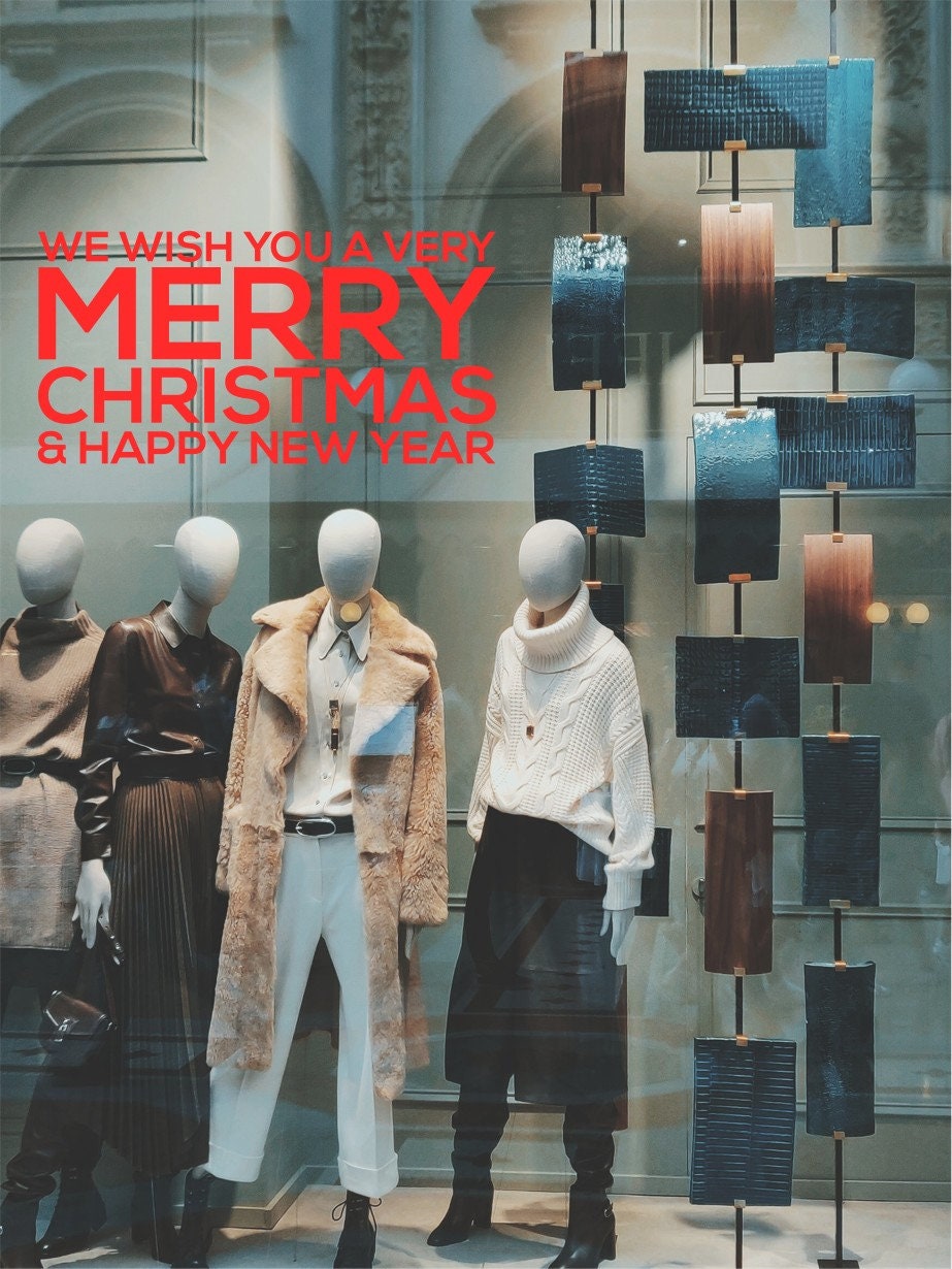 Bold Merry Christmas & Happy New Year Window Sticker product display image 6
