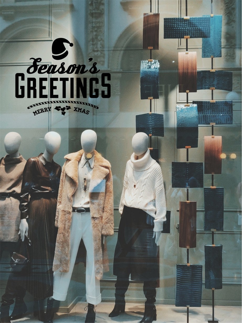 Season's Greetings Christmas Window Sticker product display image 4