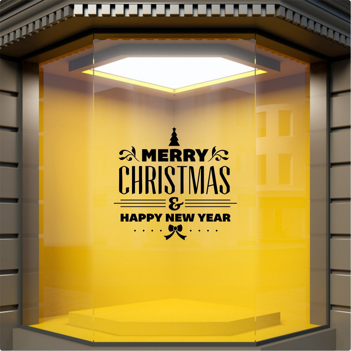 Merry Christmas Happy New Year Window Sticker product display image 4