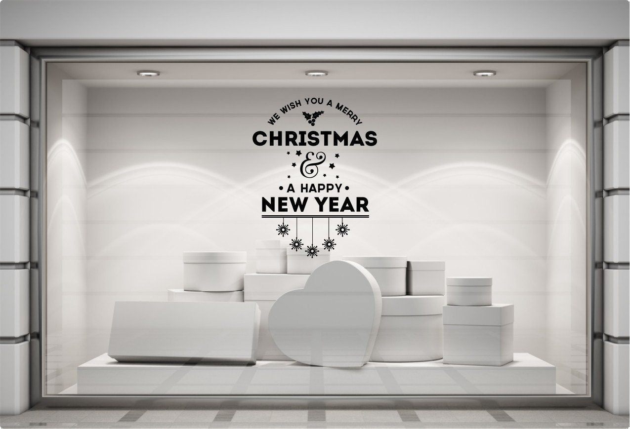 We Wish You A Merry Christmas Shop Window Sticker product display image 9