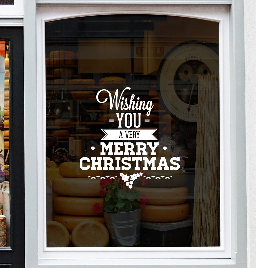 Wishing You A Merry Christmas Window Sticker product display image 3