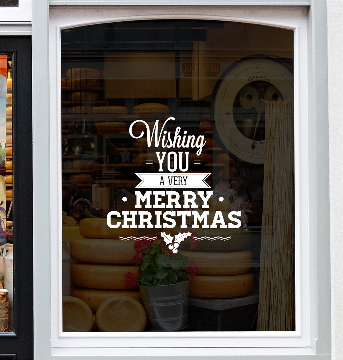 Wishing You A Merry Christmas Window Sticker product display image 3