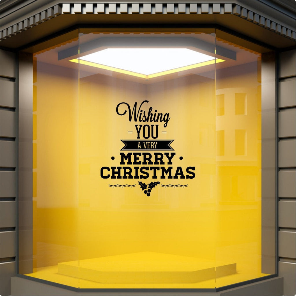 Wishing You A Merry Christmas Window Sticker product display image 4