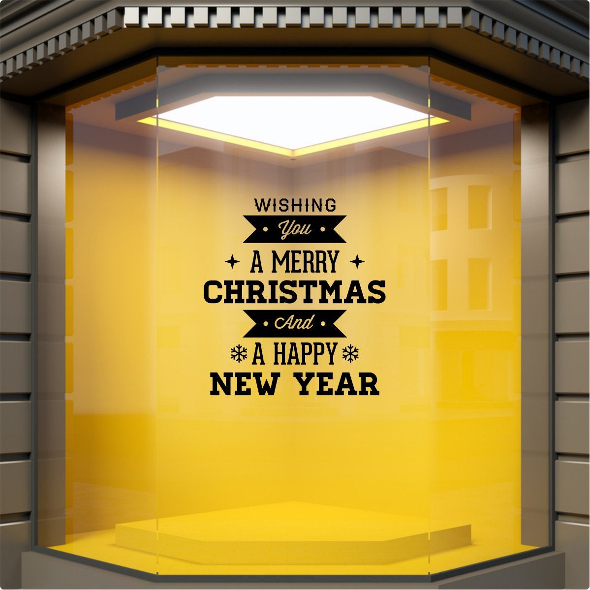 Wishing You Merry Christmas & Happy New Year Window Sticker product display image 4
