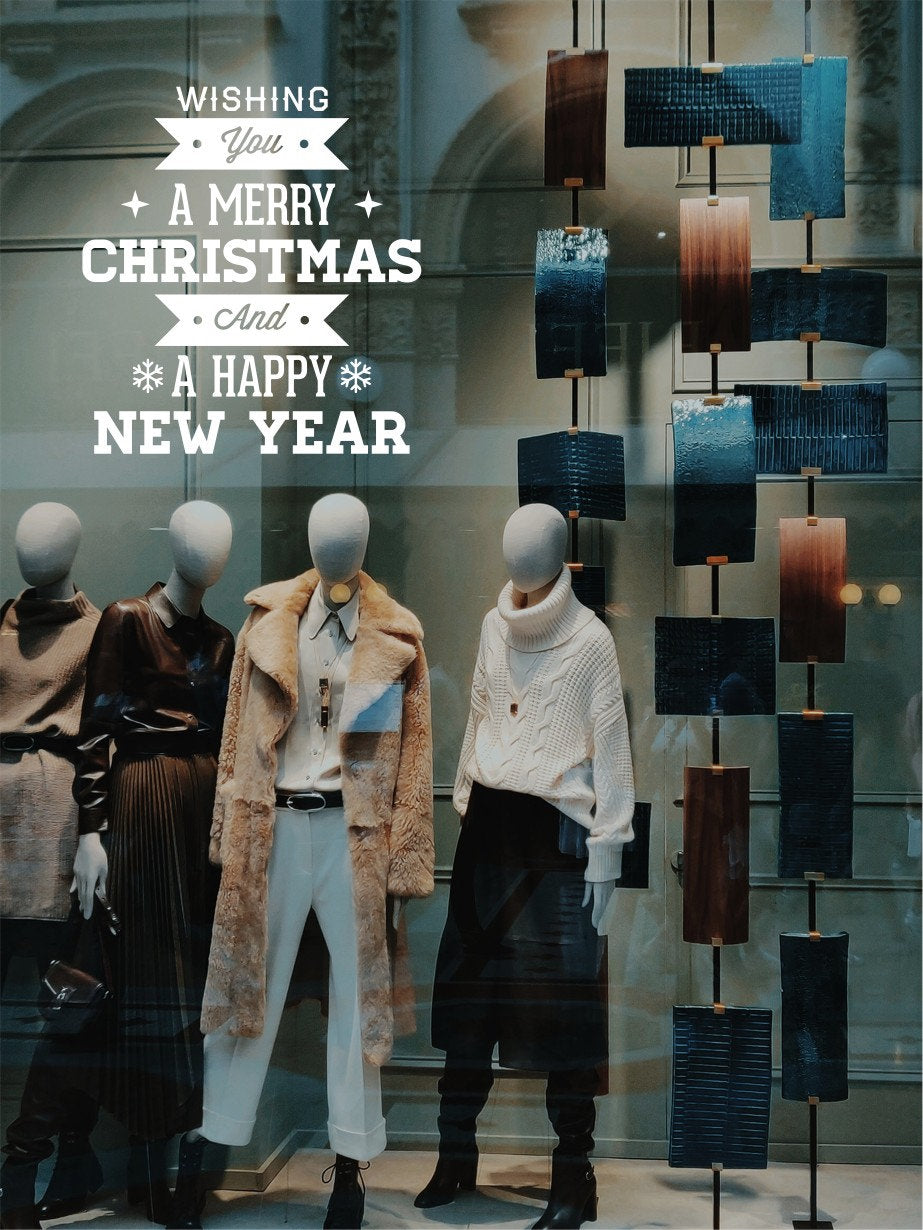 Wishing You Merry Christmas & Happy New Year Window Sticker product display image 5