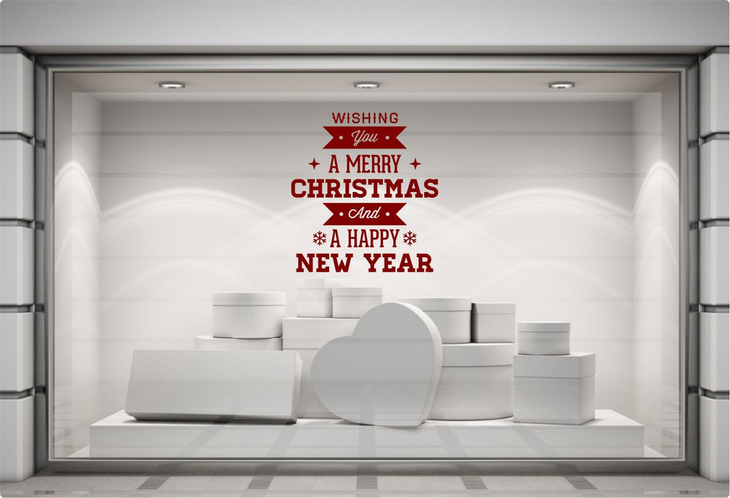 Wishing You Merry Christmas & Happy New Year Window Sticker product display image 7