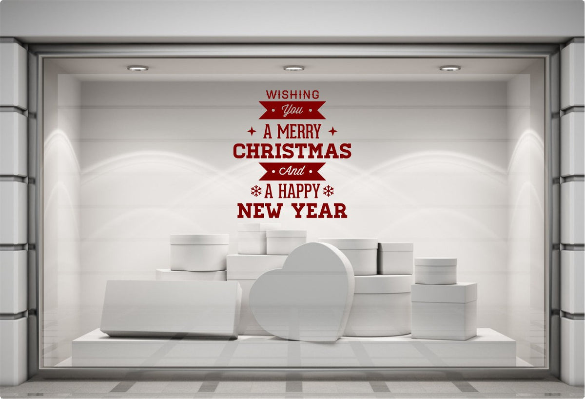 Wishing You Merry Christmas & Happy New Year Window Sticker product display image 7