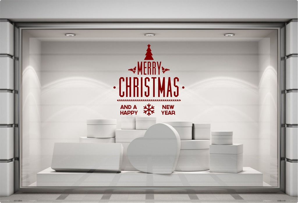 Merry Christmas Tree & Happy New Year Window Sticker product display image 5