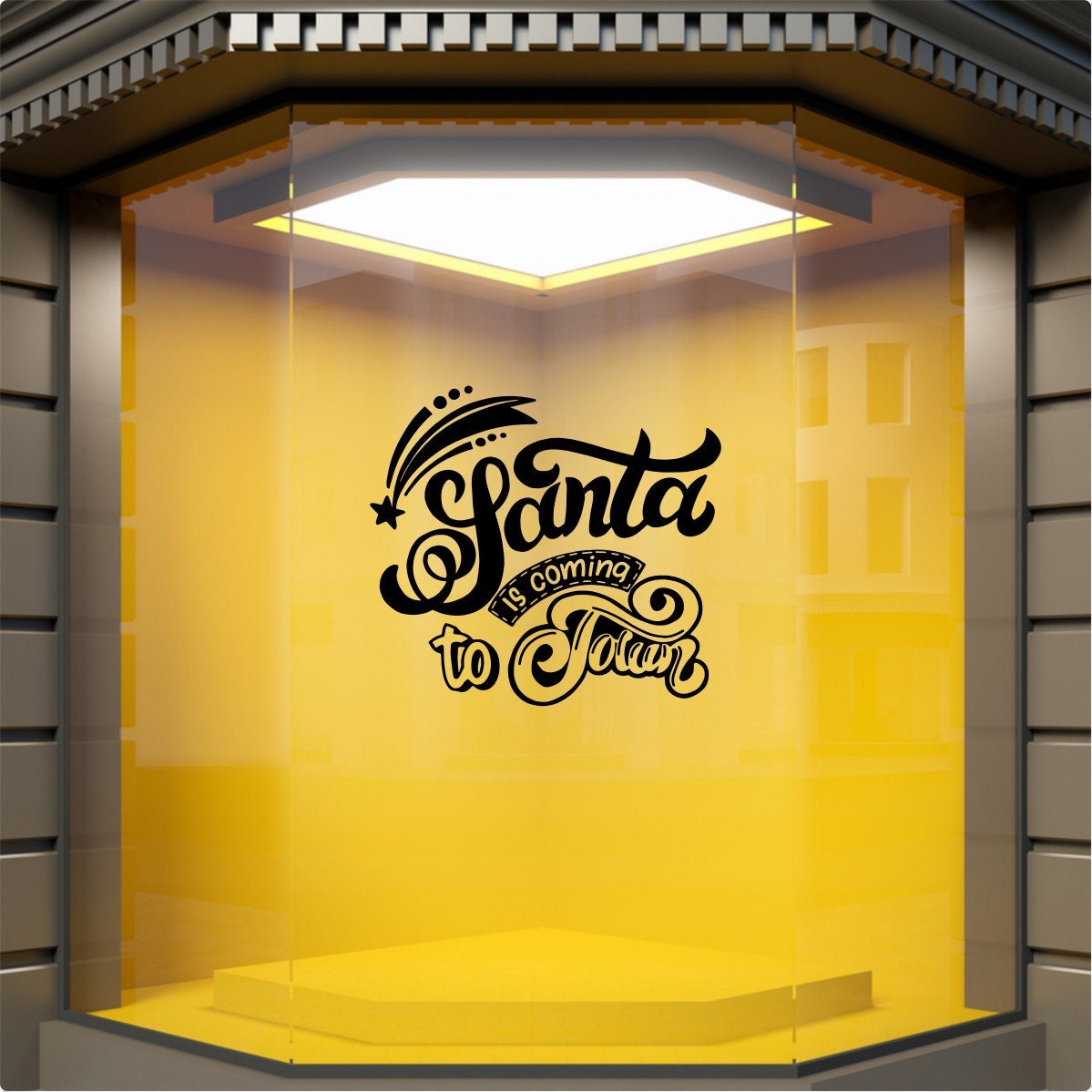 Santa Is Coming to Town Window Sticker product display image 2