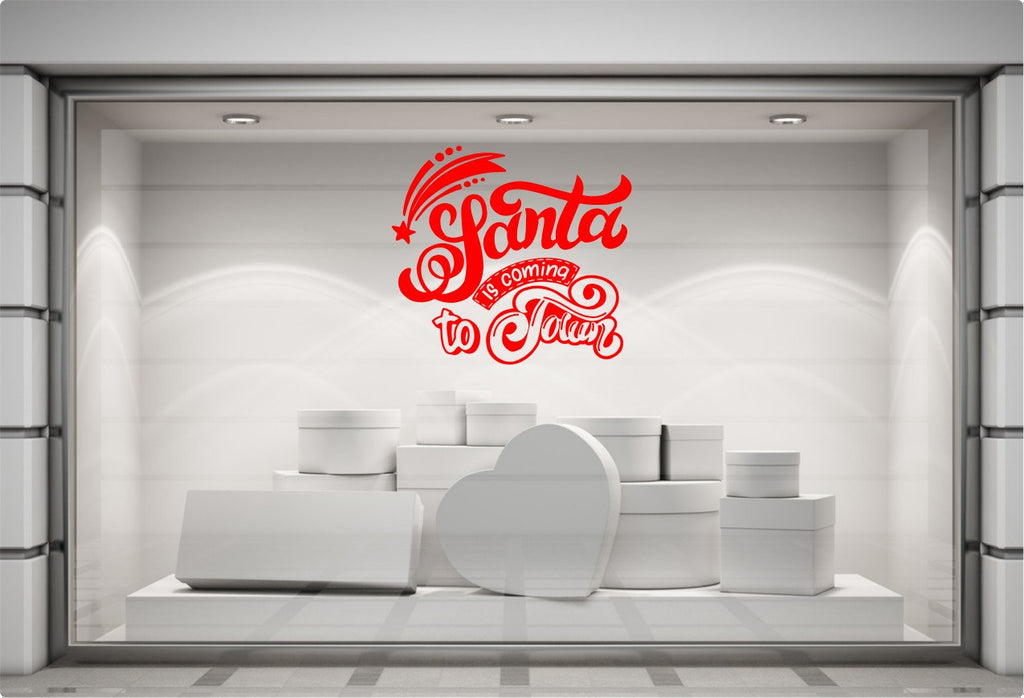 Santa Is Coming to Town Window Sticker product display image 5