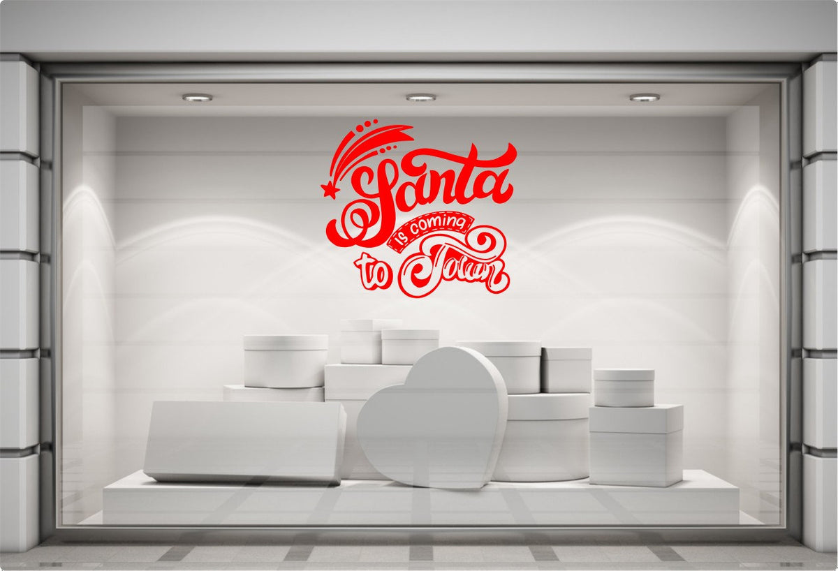 Santa Is Coming to Town Window Sticker product display image 5