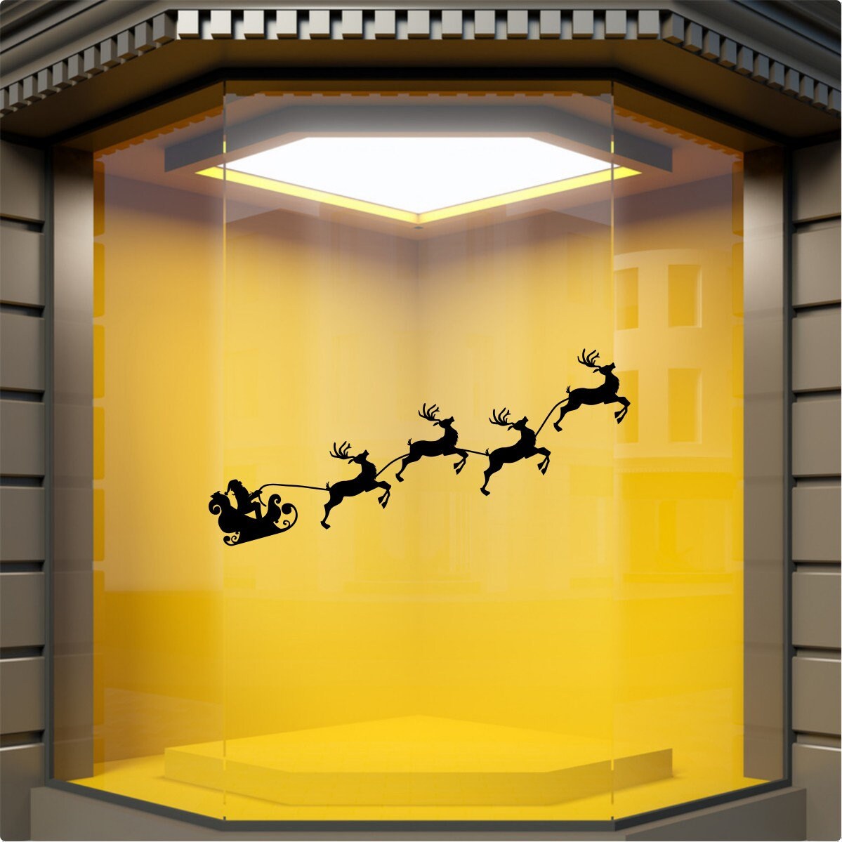 Santa Sleigh Christmas Window Sticker product display image 2