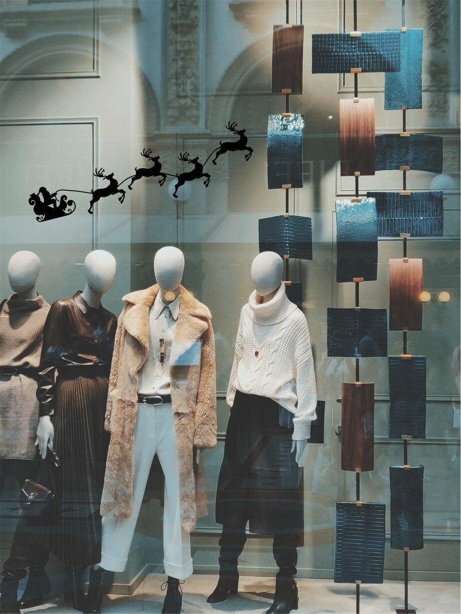 Santa Sleigh Christmas Window Sticker product display image 4