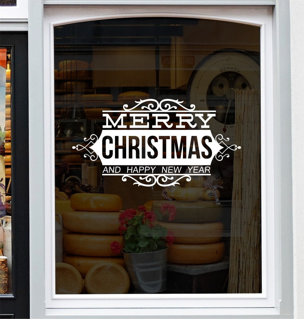 Merry Christmas and Happy New Year Window Sticker product display image 5