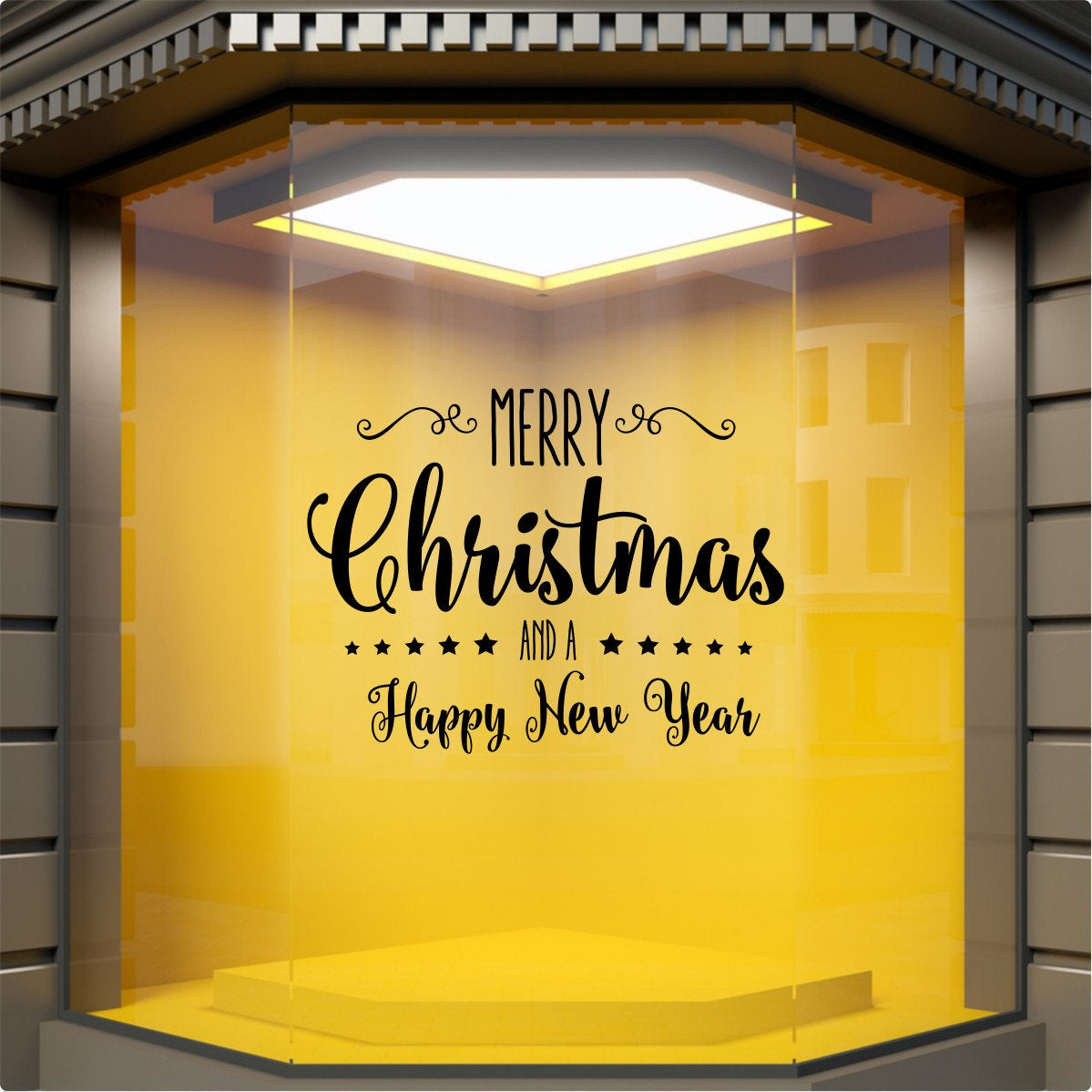 Merry Christmas And A Happy New Year Window Sticker product display image 3