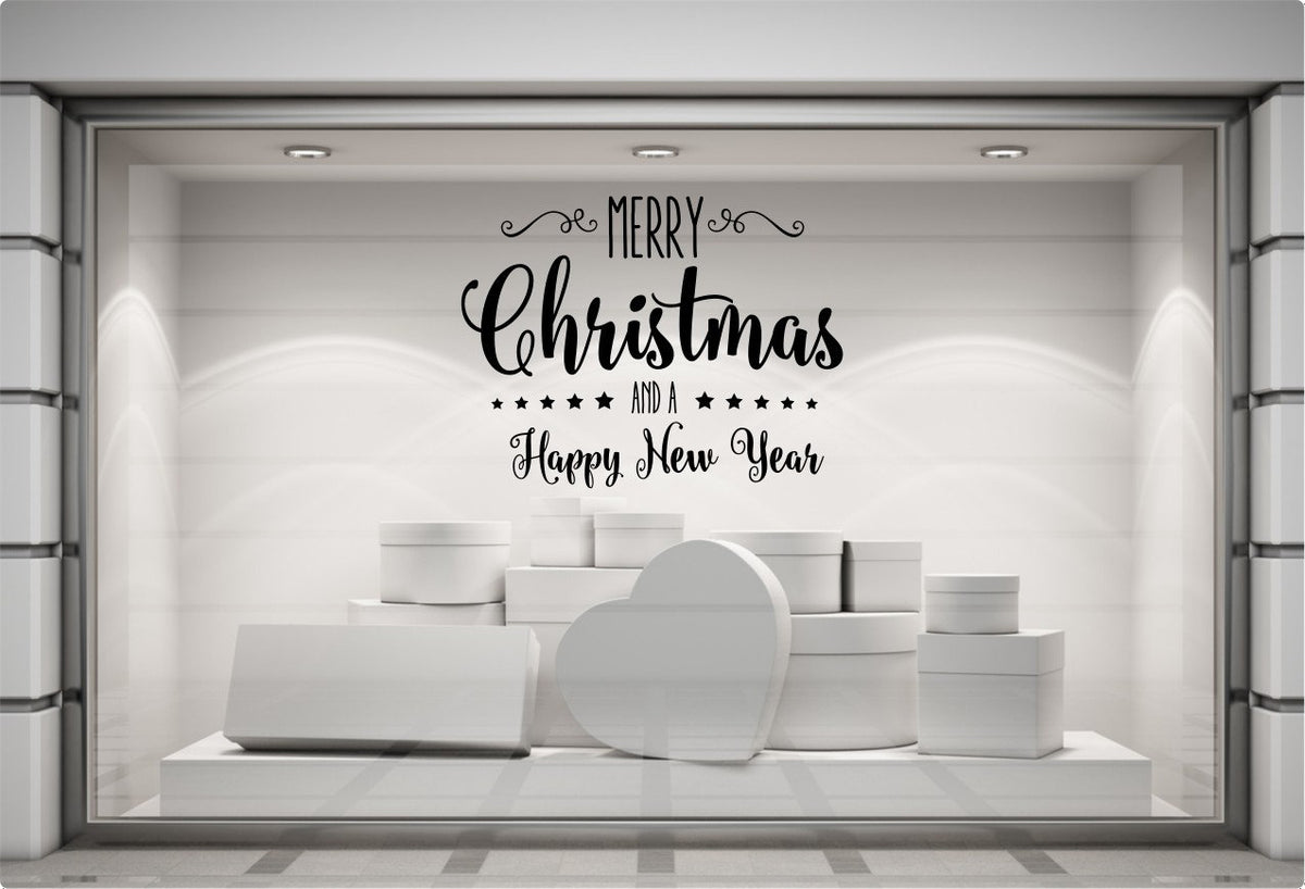 Merry Christmas And A Happy New Year Window Sticker product display image 8