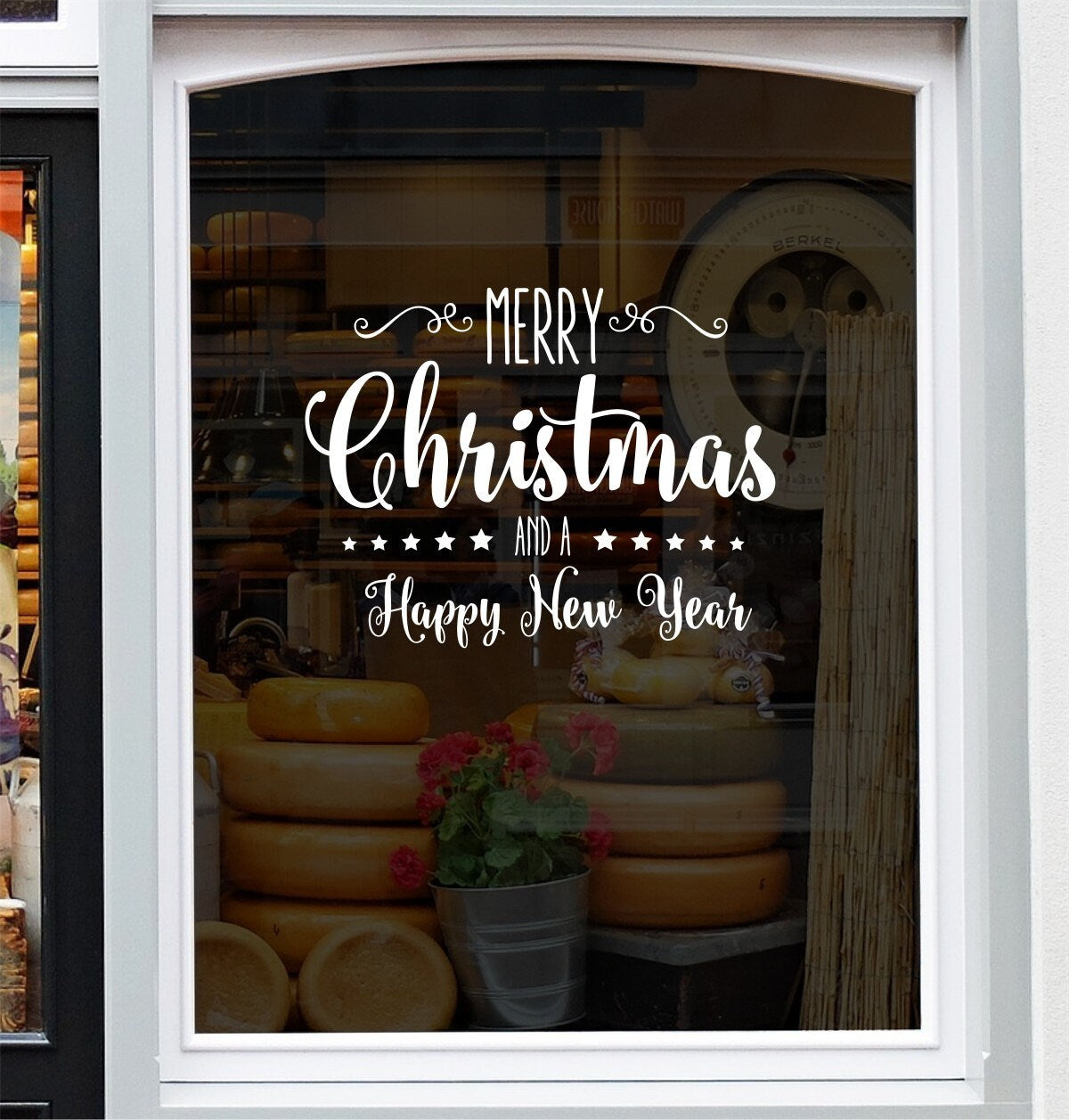 Merry Christmas And A Happy New Year Window Sticker product display image 2