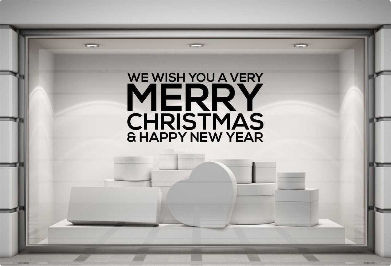 Bold Merry Christmas & Happy New Year Window Sticker product display image 7