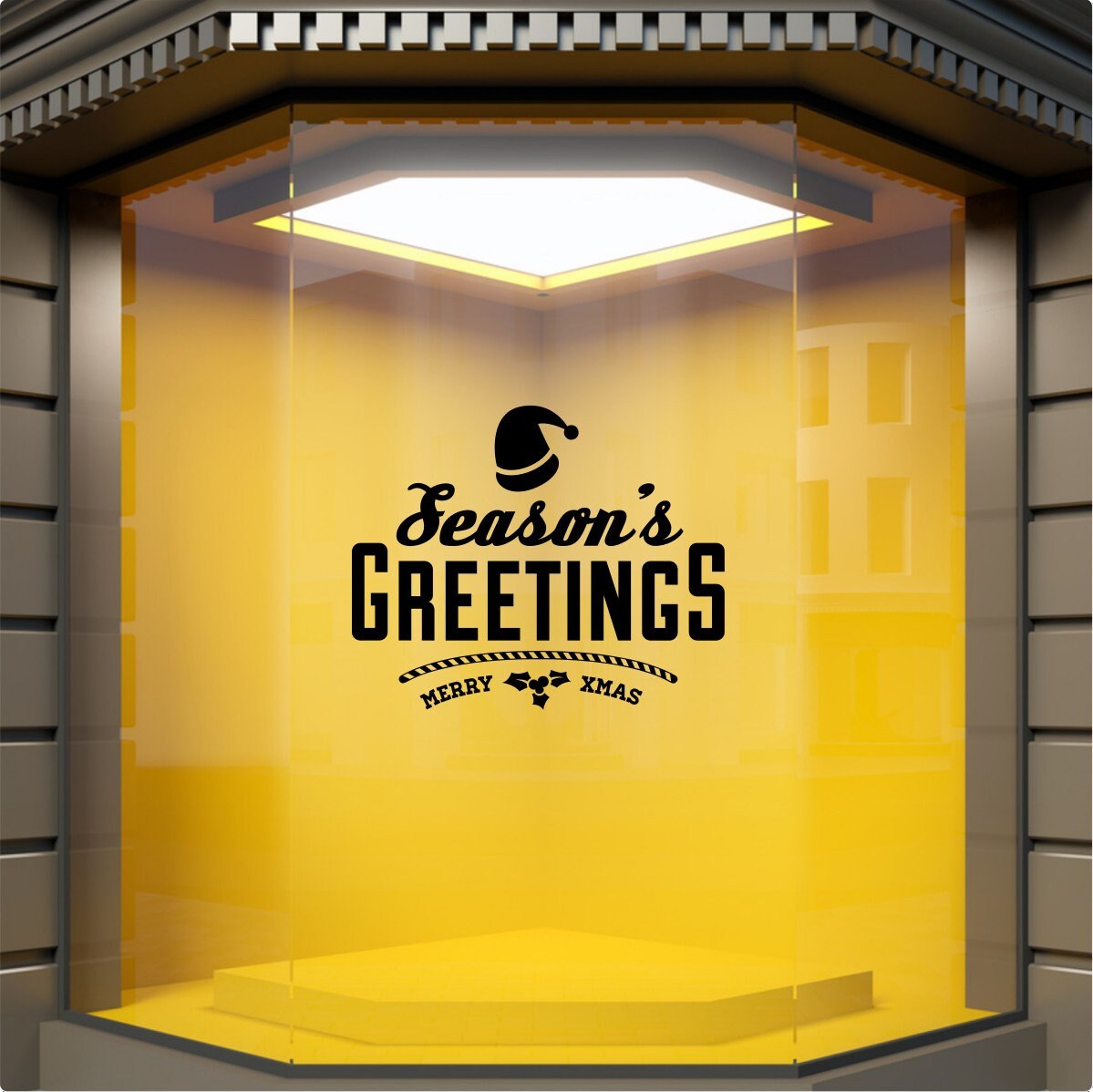 Season's Greetings Christmas Window Sticker product display image 2